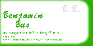 benjamin bus business card